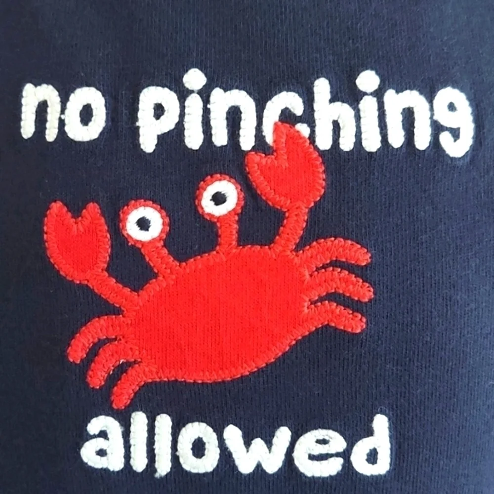 Gymboree tank bodysuit onesie No Pinching Allowed Crab 🦀- navy blue - 6-12mos